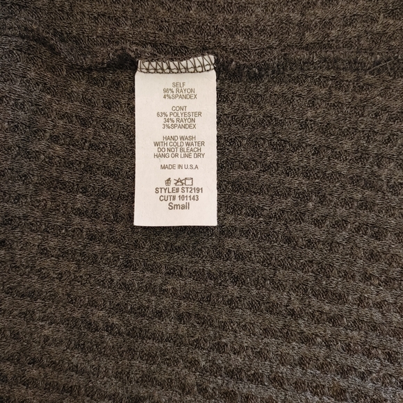 FSL+Apparel gray raglan sleeve tunic top sz S - Picture 7 of 7